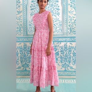 Iris Dress Banjanan- clover field white pink